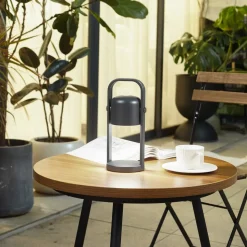 Lindby LED tafellamp Kalevi, zwart, aluminium, CCT