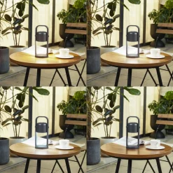 Lindby LED tafellamp Kalevi, zwart, aluminium, CCT