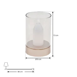 Lindby LED tafellamp Lumana, amber, glas, dimbaar