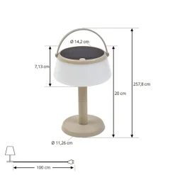 Lindby LED tafellamp Mikkel, beige, dimbaar, 7 cm