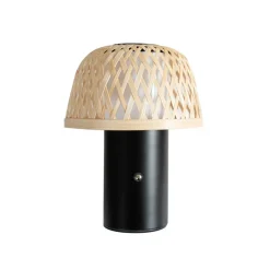 Lindby LED tafellamp Nifelia, bamboe, CCT, dimbaar