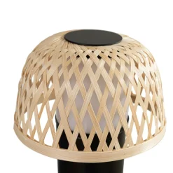 Lindby LED tafellamp Nifelia, bamboe, CCT, dimbaar