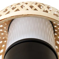 Lindby LED tafellamp Nifelia, bamboe, CCT, dimbaar