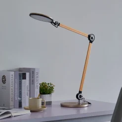 Lindby LED tafellamp Nyxaris, goud, metaal, CCT, 50 cm