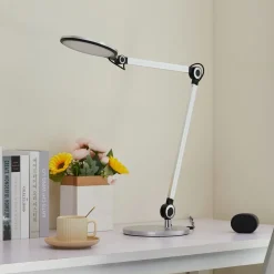 Lindby LED tafellamp Nyxaris, zilver, metaal, CCT, 50 cm