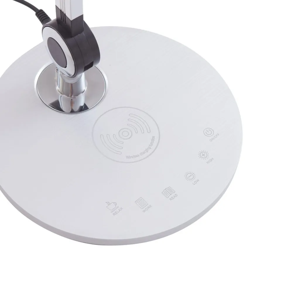 Lindby LED tafellamp Nyxaris, zilver, metaal, CCT, 50 cm