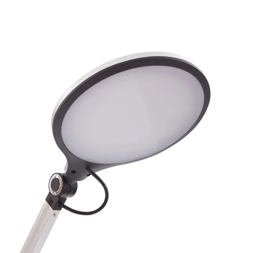 Lindby LED tafellamp Nyxaris, zilver, metaal, CCT, 50 cm