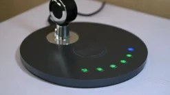 Lindby LED tafellamp Nyxaris, grijs, metaal, CCT, 50 cm