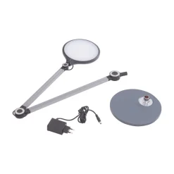 Lindby LED tafellamp Nyxaris, grijs, metaal, CCT, 50 cm