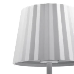 Lindby LED tafellamp op accu Esali, wit, groeven, 29 cm
