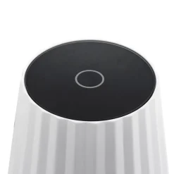 Lindby LED tafellamp op accu Esali, wit, groeven, 29 cm
