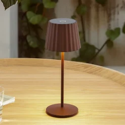 Lindby LED tafellamp op accu Esali, roestbruin, IP65