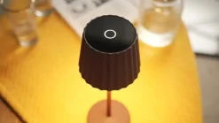 Lindby LED tafellamp op accu Esali, roestbruin, IP65