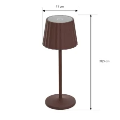 Lindby LED tafellamp op accu Esali, roestbruin, IP65