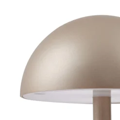 Lindby LED tafellamp op accu Pippin, goud/travertin, hoogte 27 cm