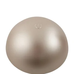 Lindby LED tafellamp op accu Pippin, goud/travertin, hoogte 27 cm