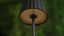 Lindby LED tafellamp op accu Esali, zwart, metaal, IP65