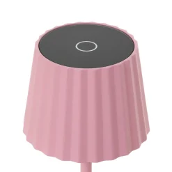 Lindby LED tafellamp op accu Esali, roze, metaal, IP54