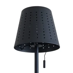 Lindby LED tafellamp op zonne-energie Hilario, zwart, ijzer, oplaadbare