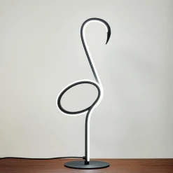 Lindby LED tafellamp Pajaro, 49cm, zwart, aluminium, flamingo