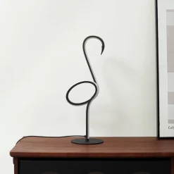 Lindby LED tafellamp Pajaro, 49cm, zwart, aluminium, flamingo