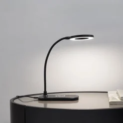 Lindby LED tafellamp Siona zwart CCT dimbaar laadstation