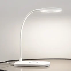 Lindby LED tafellamp Siona, wit, CCT, dimbaar, laadstation