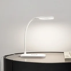 Lindby LED tafellamp Siona, wit, CCT, dimbaar, laadstation