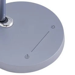 Lindby LED tafellamp Thies, grijs, ABS, hoogte 78cm, dimbaar