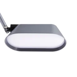 Lindby LED tafellamp Thies, grijs, ABS, hoogte 78cm, dimbaar