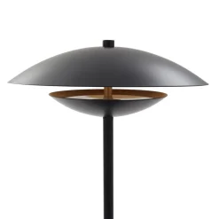 Lindby LED tafellamp Tiama, metaal, zwart/goud, Ø 30 cm