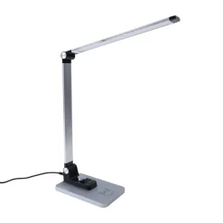 Lindby LED tafellamp Valtaris, zilver, aluminium, CCT, dimbaar