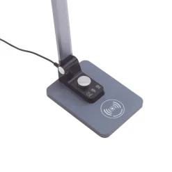 Lindby LED tafellamp Valtaris, grijs, aluminium, CCT, dimbaar