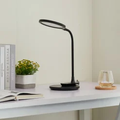 Lindby LED tafellamp Valtaria, zwart, CCT, dimbaar