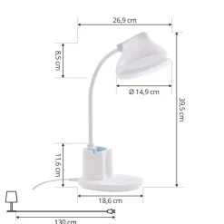 Lindby LED tafellamp Zephyra, wit, CCT, dimbaar