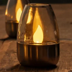 Lindby LED tafellampen Pedas, set van 10, grijs