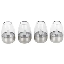 Lindby LED tafellampen Pedas, set van 10, grijs