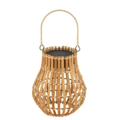 Lindby LED terraslamp Amaria, bamboe, Ø 18 cm