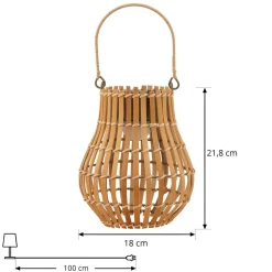 Lindby LED terraslamp Amaria, bamboe, Ø 18 cm