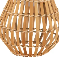 Lindby LED terraslamp Amaria, bamboe, Ø 18 cm