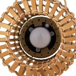 Lindby LED terraslamp Amaria, bamboe, Ø 18 cm