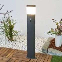 Lindby LED tuinpadverlichting Marius, 80 cm, antraciet, sensor