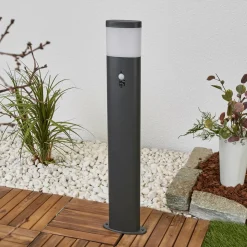 Lindby LED tuinpadverlichting Marius, 80 cm, antraciet, sensor