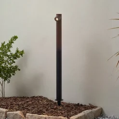 Lindby LED tuinpadverlichting Luzian, hoogte 80 cm, zwart, grondspies