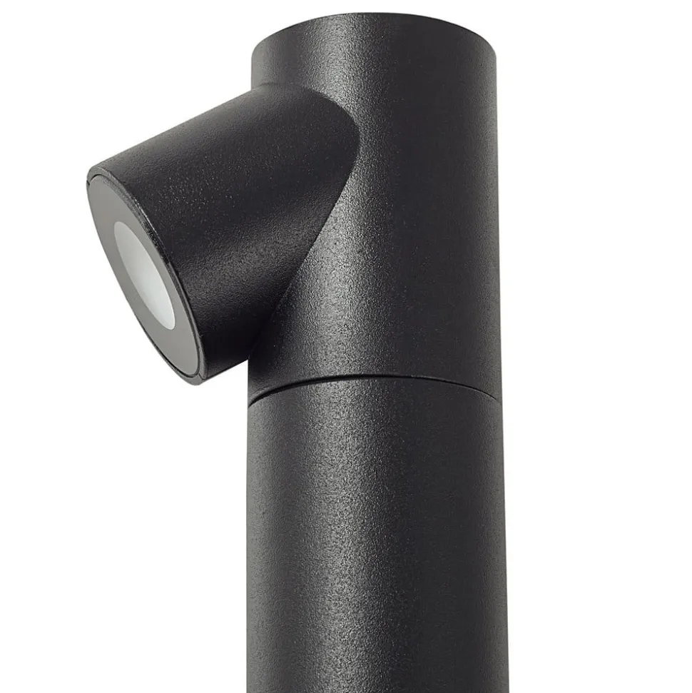 Lindby LED tuinpadverlichting Luzian, hoogte 80 cm, zwart, grondspies