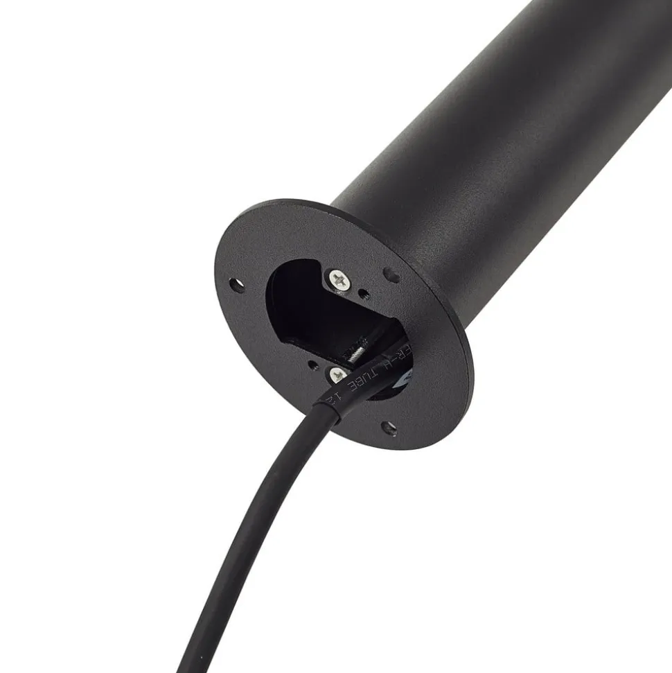 Lindby LED tuinpadverlichting Luzian, hoogte 80 cm, zwart, grondspies