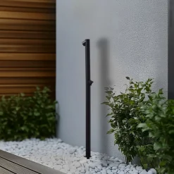 Lindby LED tuinpadverlichting Luzian, hoogte 120cm, zwart, grondspies