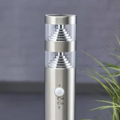 Lindby LED tuinpadverlichting Lanea, 60 cm, grijs, sensor, IP44