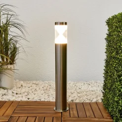 Lindby LED tuinpadverlichting Fabrizio, hoogte 56 cm, roestvrij staal