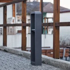 Lindby LED tuinpadverlichting Darko, 80 cm, grijs, metaal, IP54